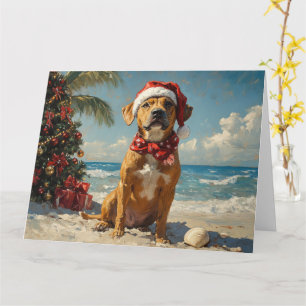 Rhodesian Ridgeback Hund Weihnachten Vintage Stran Karte