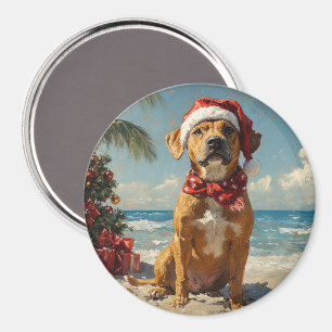 Rhodesian Ridgeback Hund Weihnachten Vintage Stran Magnet
