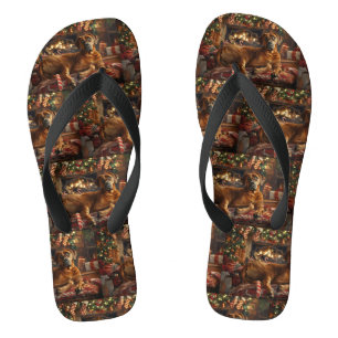 Rhodesian Ridgeback Hund Weihnachtsfestlich Flip Flops