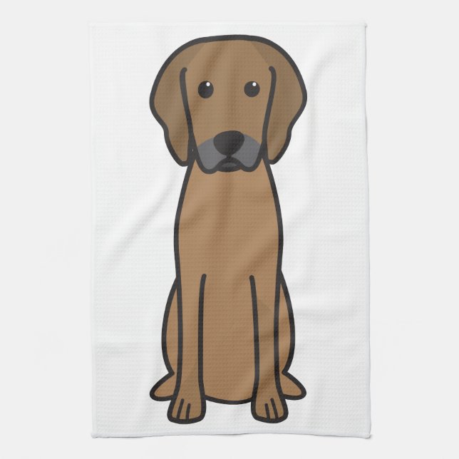 Rhodesian Ridgeback HundeCartoon Geschirrtuch (Vertikal)