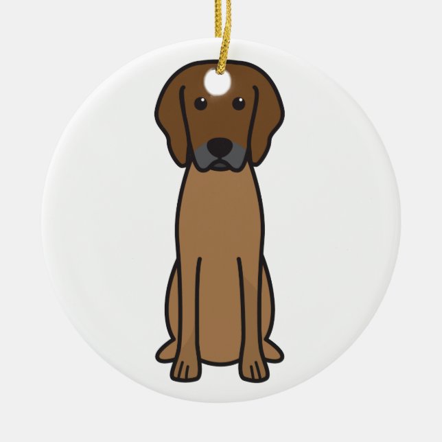 Rhodesian Ridgeback HundeCartoon Keramikornament (Vorne)