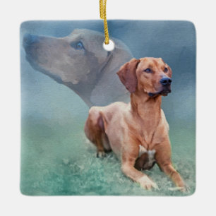 Rhodesian Ridgeback Hundecollage Keramikornament
