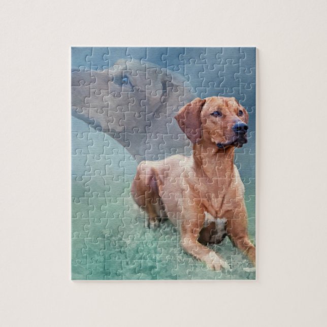 Rhodesian Ridgeback Hundecollage Puzzle (Vertikal)