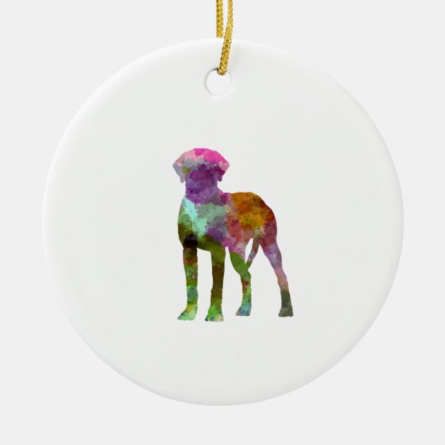Rhodesian Ridgeback im Watercolor Keramikornament (Vorne)