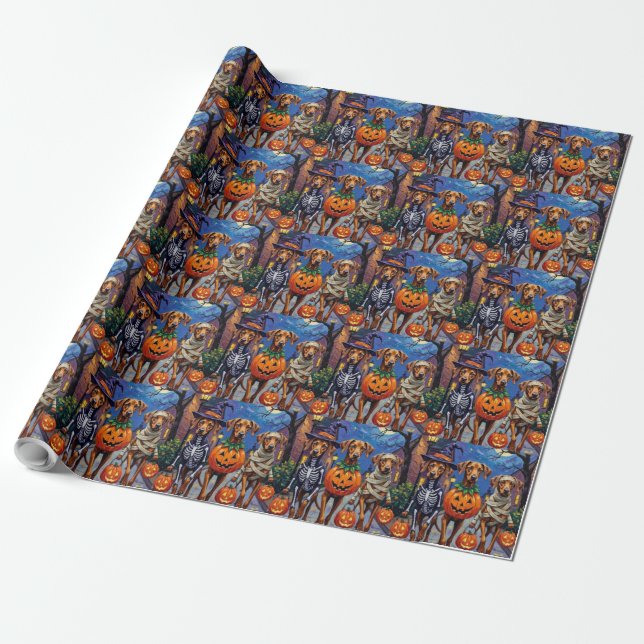 Rhodesian Ridgeback in Halloween-Kostümen Geschenkpapier (Ungerollt)