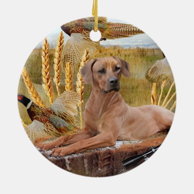 Rhodesian Ridgeback jagt Verzierung Keramikornament (Hinten)