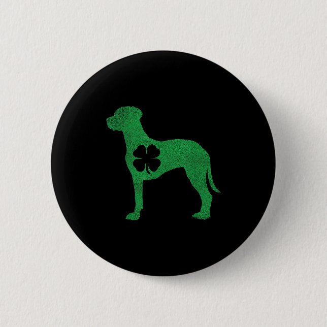 Rhodesian Ridgeback -Kleeblatt St. Patricks Day Sa Button (Vorderseite)
