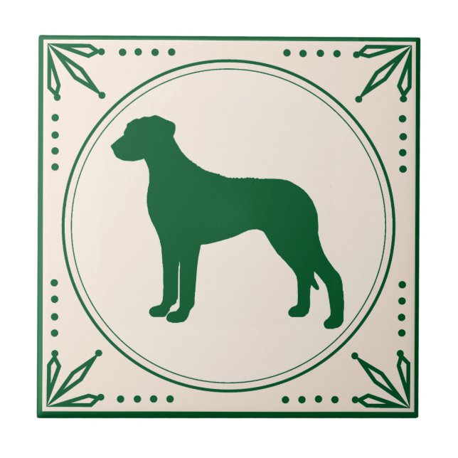 Rhodesian Ridgeback Land Verde Silhouette Fliese (Vorderseite)