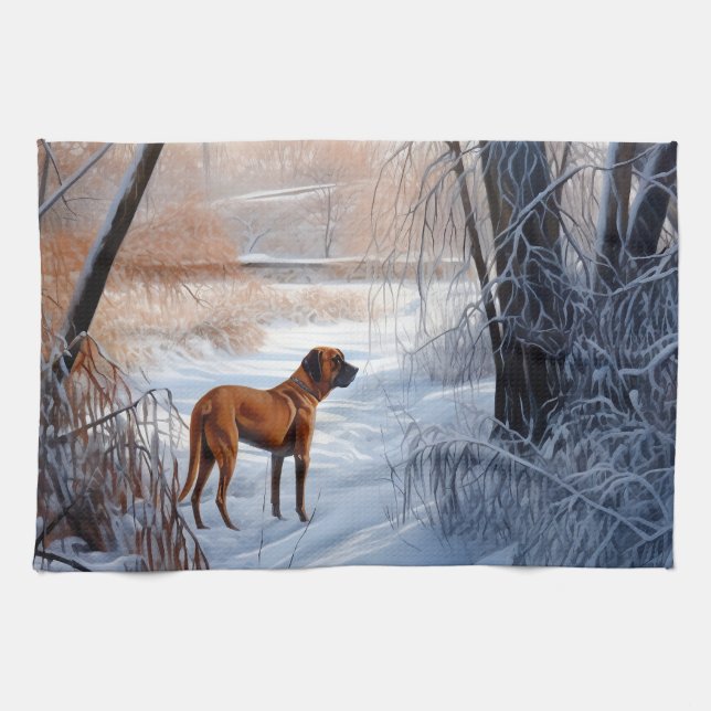 Rhodesian Ridgeback Let It Snow Christmas Geschirrtuch (Horizontal)