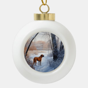 Rhodesian Ridgeback Let It Snow Christmas Keramik Kugel-Ornament