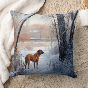 Rhodesian Ridgeback Let It Snow Christmas Kissen