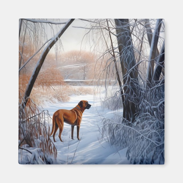 Rhodesian Ridgeback Let It Snow Christmas Magnet (Vorne)