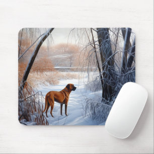 Rhodesian Ridgeback Let It Snow Christmas Mousepad