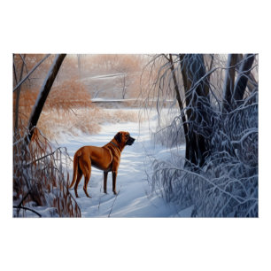 Rhodesian Ridgeback Let It Snow Christmas Poster