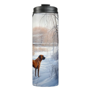 Rhodesian Ridgeback Let It Snow Christmas Thermosbecher
