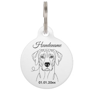 Rhodesian Ridgeback Line Art Personalized Tag Haustiermarke