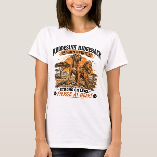 Rhodesian Ridgeback Löwen Geist T-Shirt (Vorderseite)