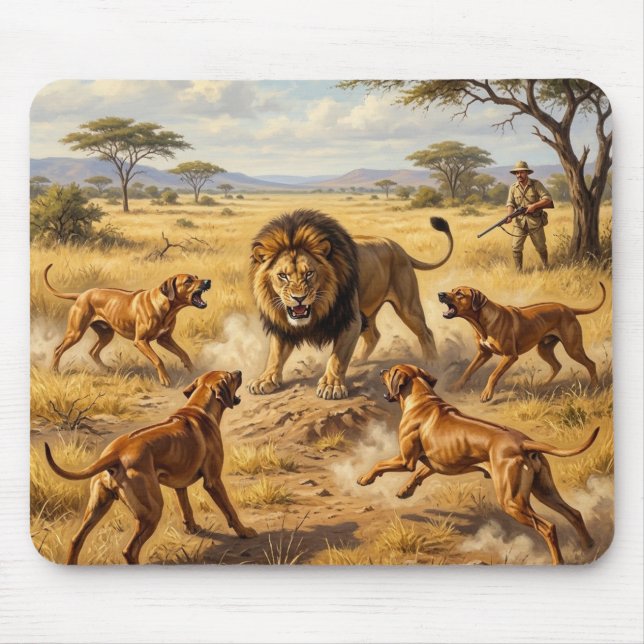 Rhodesian Ridgeback Löwenhund Kunst Mousepad (Vorne)