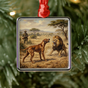 Rhodesian Ridgeback Löwenhund Kunst Ornament Aus Metall