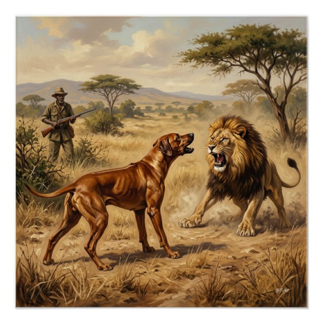 Rhodesian Ridgeback Löwenhund Kunst Poster (Vorderseite)