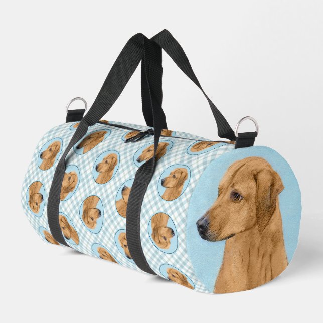 Rhodesian Ridgeback Malerei Red Wheaten Dog Art Duffle Bag (Linke Seite)