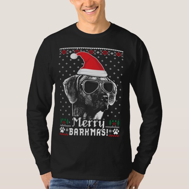 Rhodesian Ridgeback Merry Barkmas Christmas T-Shirt (Vorderseite)