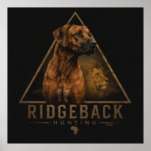 Rhodesian Ridgeback mit Löwe Poster