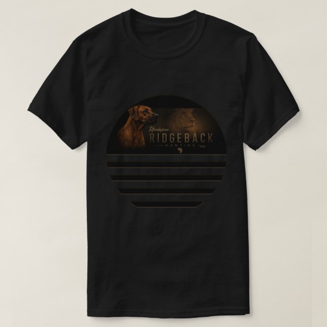 Rhodesian Ridgeback mit Löwe T-Shirt (Design vorne)