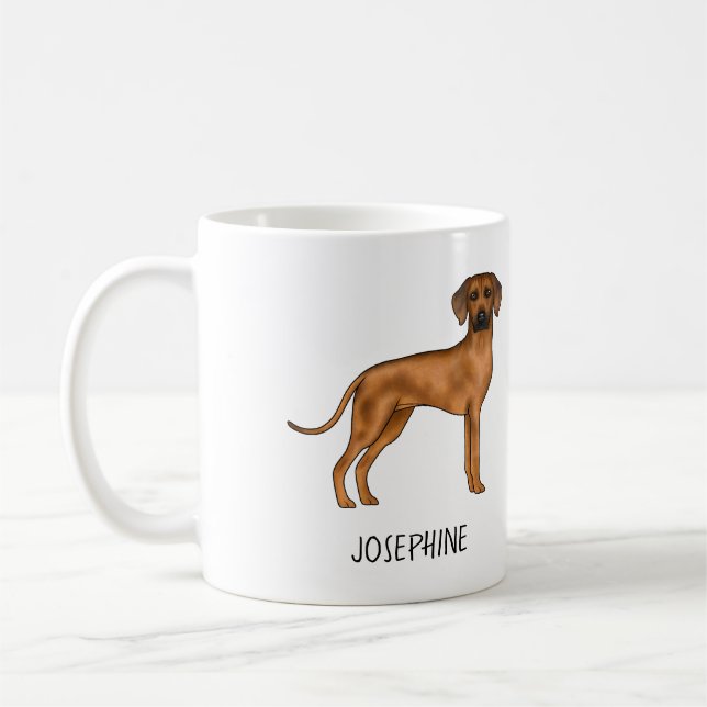Rhodesian Ridgeback Niedlich Brown Lion Dog mit Na Kaffeetasse (Links)