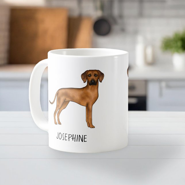 Rhodesian Ridgeback Niedlich Brown Lion Dog mit Na Kaffeetasse (Please note: This image is a digital mockup. The product may not be in scale.)