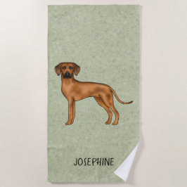Rhodesian Ridgeback Niedlich Brown Lion Dog mit Na Strandtuch