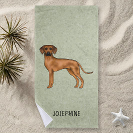 Rhodesian Ridgeback Niedlich Brown Lion Dog mit Na Strandtuch