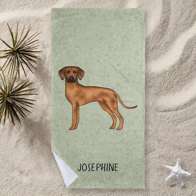Rhodesian Ridgeback Niedlich Brown Lion Dog mit Na Strandtuch (Von Creator hochgeladen)