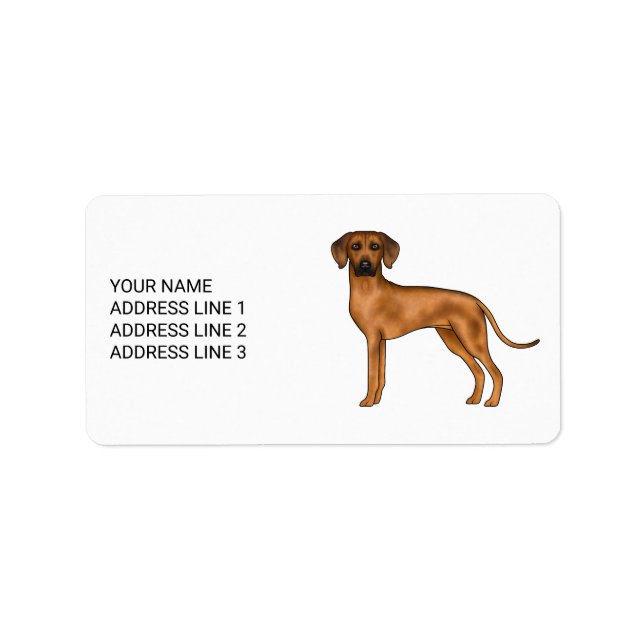 Rhodesian Ridgeback Niedlicher afrikanischer Löwen Adressaufkleber (Vorne)