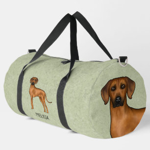 Rhodesian Ridgeback Niedlicher brauner Hund mit de Duffle Bag