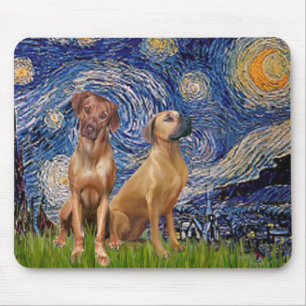 Rhodesian Ridgeback-Paar - Sternennacht Mousepad