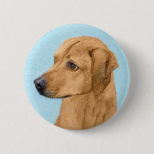 Rhodesian Ridgeback Painting - Original Dog Art Button