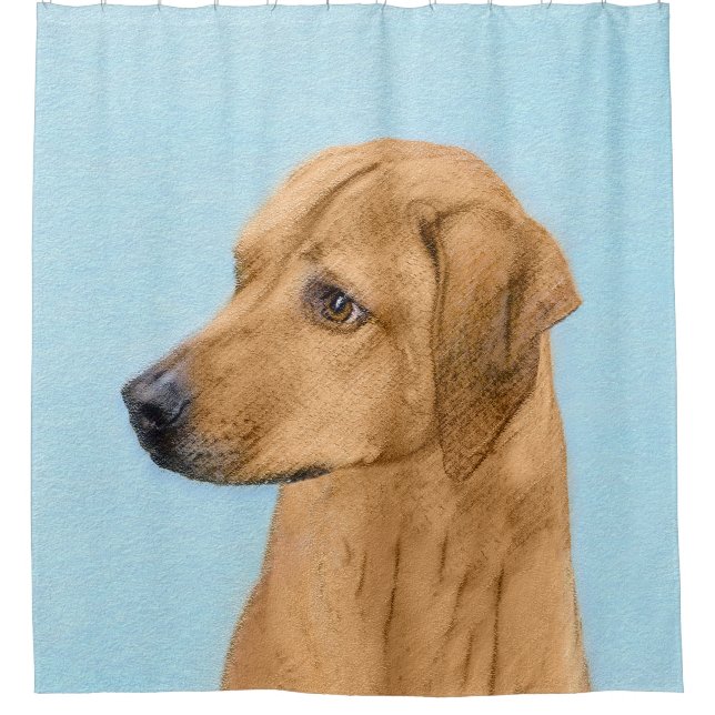 Rhodesian Ridgeback Painting - Original Dog Art Duschvorhang (Vorderseite)