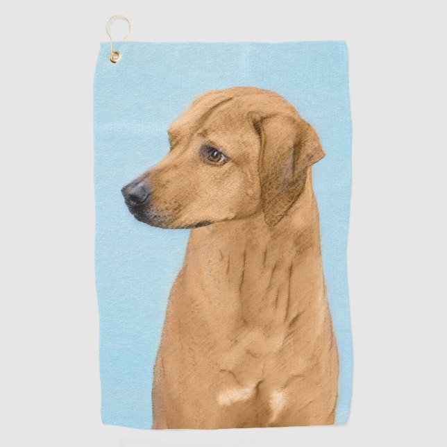 Rhodesian Ridgeback Painting - Original Dog Art Golfhandtuch (Vorderseite)