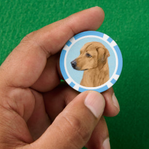 Rhodesian Ridgeback Painting - Original Dog Art Pokerchips