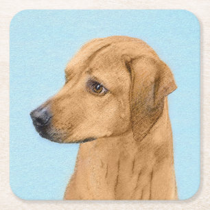 Rhodesian Ridgeback Painting - Original Dog Art Rechteckiger Pappuntersetzer