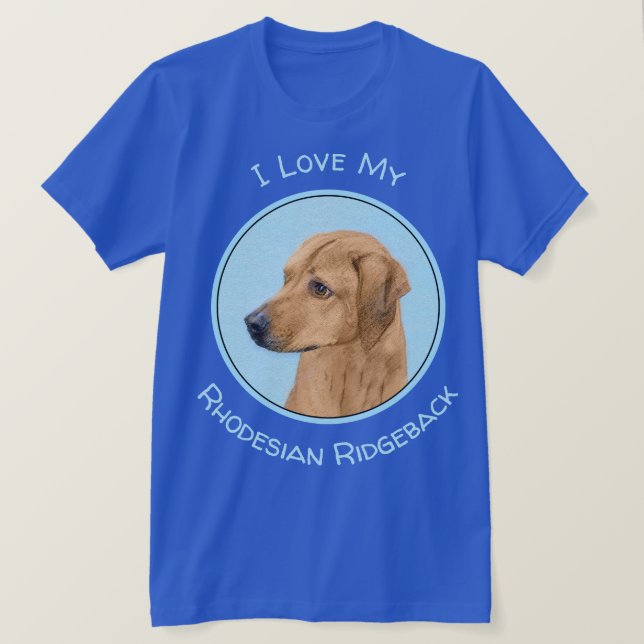 Rhodesian Ridgeback Painting - Original Dog Art T-Shirt (Design vorne)