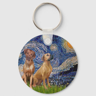 Rhodesian Ridgeback Pair - Starry Night Schlüsselanhänger