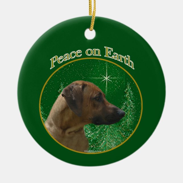 Rhodesian Ridgeback Peace Keramik Ornament (Vorne)