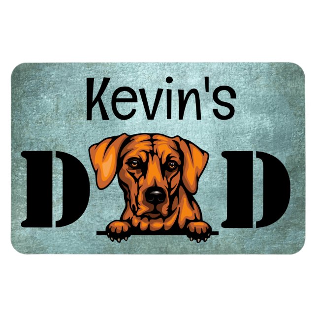Rhodesian Ridgeback Peeking Personalisierter Vater Magnet (Horizontal)