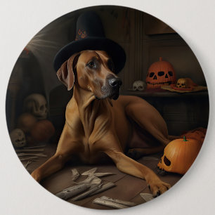 Rhodesian Ridgeback Pumpkins Halloween Beängstigen Button