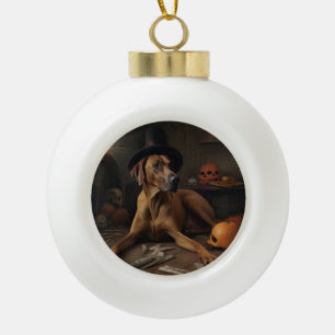 Rhodesian Ridgeback Pumpkins Halloween Beängstigen Keramik Kugel-Ornament