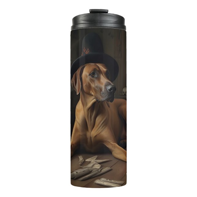 Rhodesian Ridgeback Pumpkins Halloween Beängstigen Thermosbecher (Vorderseite)