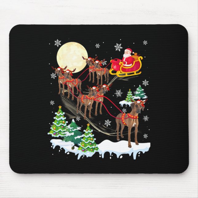 Rhodesian Ridgeback Rentier Christmas Dog Riding Mousepad (Vorne)
