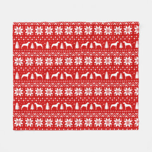 Rhodesian Ridgeback Silhouetten Weihnachtsfeiertag Fleecedecke
